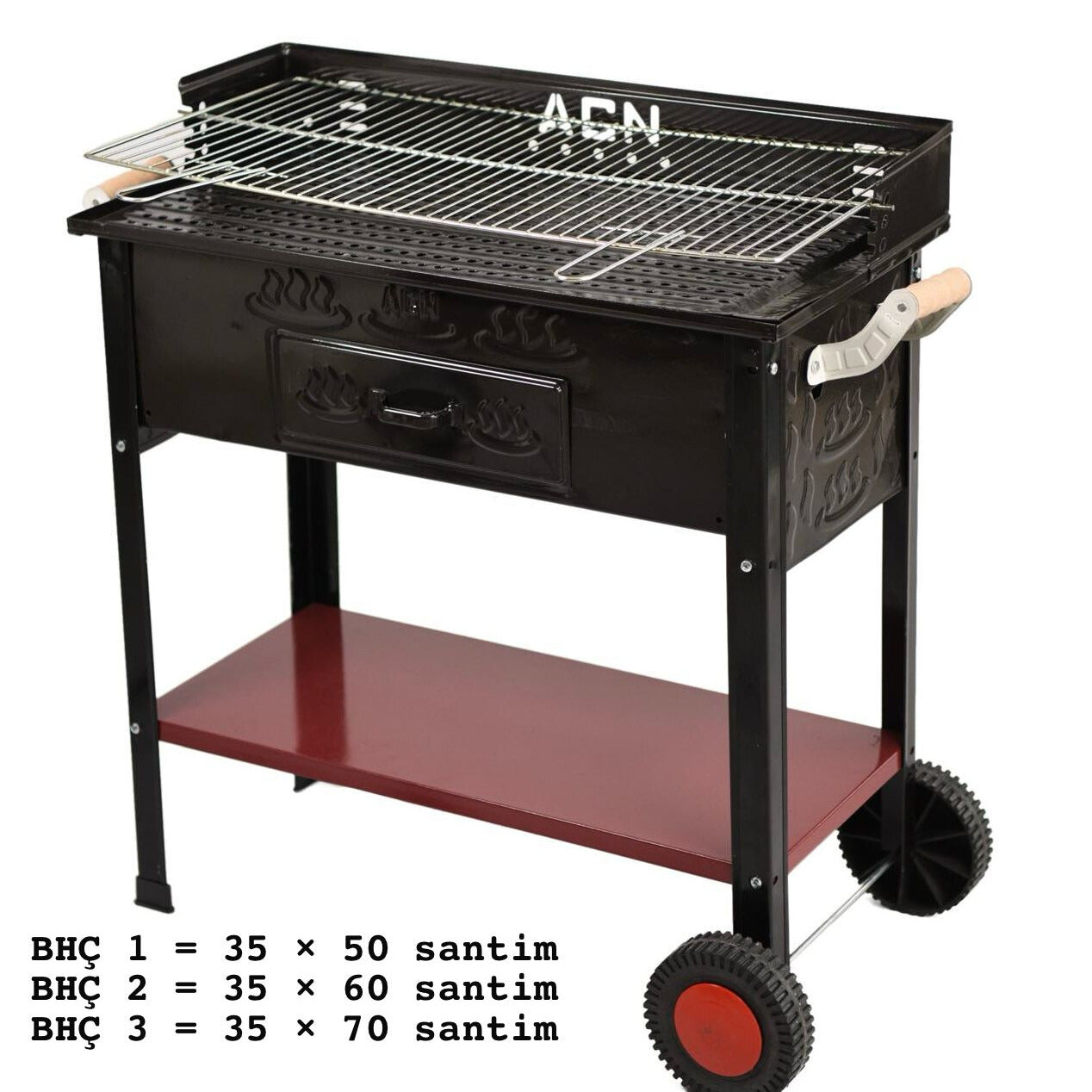 Mangal lama ızgara tekerlekli Bhç-3 35 x 70
