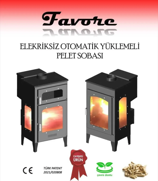 Peletli ve Odunlu Favore Guzineli Şömineli - FIRINLI Soba