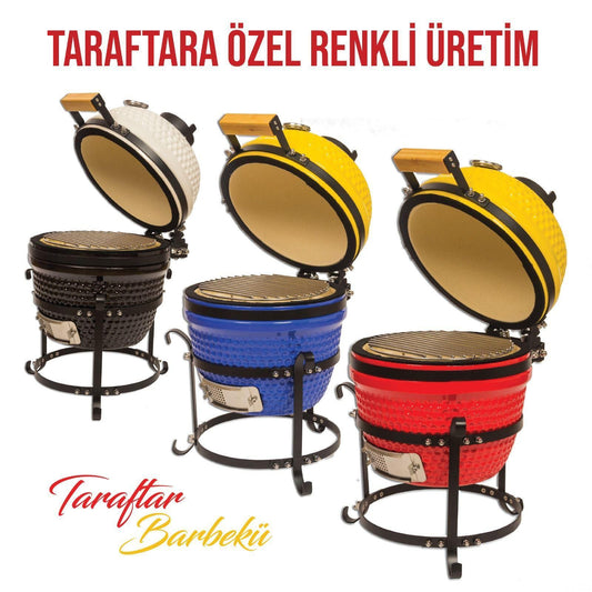 Kamados  bbq barbekü tekerlekli paslanmaz çelik ızgara seramik malzeme