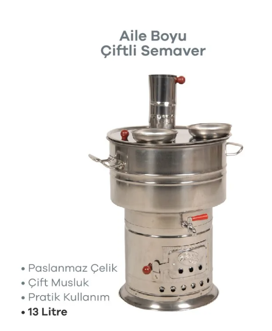 ORTA ÇİFTLİ SEMAVER 3,5 litre aile boyu semaver farklı modellerimiz vardır